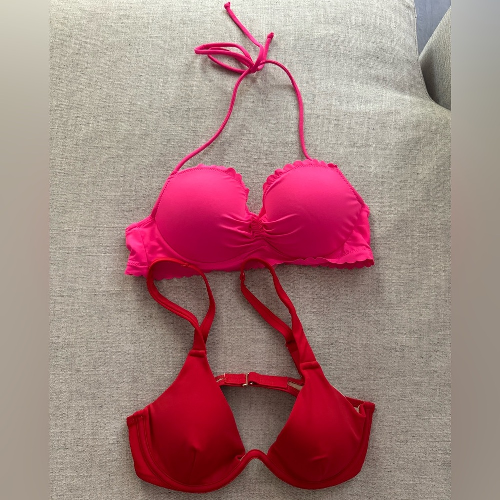 Bundle of two bikini tops. 34B